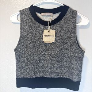 Foreign Exchange Women's Size-L Black And Gray‎ Crop Top